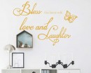 Bless this home with love and laughter - Wall Quote - Family Quote-Prayer Decal Religious 